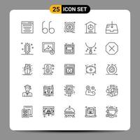 Modern Set of 25 Lines and symbols such as receive mail money stock logistic Editable Vector Design Elements