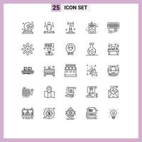 Line Pack of 25 Universal Symbols of connection hobby right hobbies things Editable Vector Design Elements