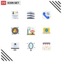 conjunto de 9 iconos de interfaz de usuario modernos signos de símbolos para la herramienta de modelado modelado api gráficos de computadora reales teléfono elementos de diseño vectorial editables vector