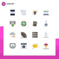 16 Flat Color concept for Websites Mobile and Apps manager sent bird mail train Editable Pack of Creative Vector Design Elements