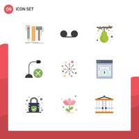 Modern Set of 9 Flat Colors Pictograph of bang hardware autumn gadget computers Editable Vector Design Elements