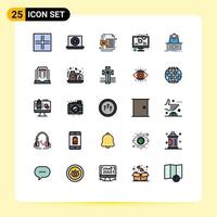 25 iconos creativos signos y símbolos modernos de robo de jefe ai advierten elementos de diseño vectorial editables seguros vector