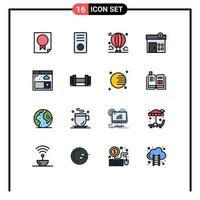 16 iconos creativos signos y símbolos modernos de dispositivos médicos domésticos cielo nube elementos de diseño de vectores creativos editables