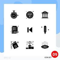 Universal Icon Symbols Group of 9 Modern Solid Glyphs of beginning study service notes ireland Editable Vector Design Elements