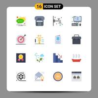 Flat Color Pack of 16 Universal Symbols of creative percent phone management devices Editable Pack of Creative Vector Design Elements