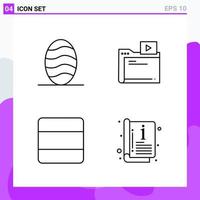 Set of 4 icons in Line style Creative Outline Symbols for Website Design and Mobile Apps Simple Line Icon Sign Isolated on White Background 4 Icons Creative Black Icon vector background