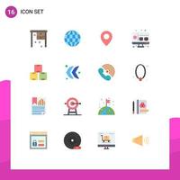 Flat Color Pack of 16 Universal Symbols of arrow production location industry stock computer Editable Pack of Creative Vector Design Elements