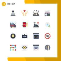 Universal Icon Symbols Group of 16 Modern Flat Colors of truck delivery salt fast play Editable Pack of Creative Vector Design Elements