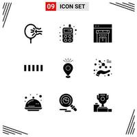 User Interface Pack of 9 Basic Solid Glyphs of holiday pin online location phone Editable Vector Design Elements