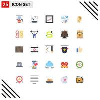 Pictogram Set of 25 Simple Flat Colors of switch manipulate graph human mail Editable Vector Design Elements