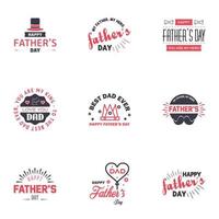 feliz día del padre apreciación vector texto banner 9 fondo negro y rosa para carteles volantes marketing tarjetas de felicitación elementos de diseño vectorial editables