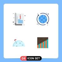 Group of 4 Modern Flat Icons Set for catalog moon template internet mars Editable Vector Design Elements