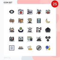 25 Creative Icons Modern Signs and Symbols of ticket object graph model meteor Editable Vector Design Elements