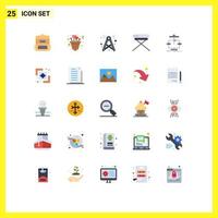 25 Flat Color concept for Websites Mobile and Apps chart seat signal interior chair Editable Vector Design Elements