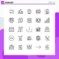 Set of 25 Modern UI Icons Symbols Signs for gps photo mutton painting art Editable Vector Design Elements