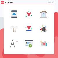 Set of 9 Modern UI Icons Symbols Signs for no up canada arrows tool Editable Vector Design Elements