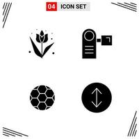 4 Icons Solid Style Grid Based Creative Glyph Symbols for Website Design Simple Solid Icon Signs Isolated on White Background 4 Icon Set Creative Black Icon vector background