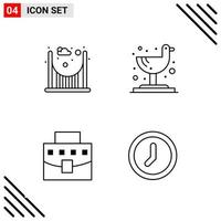 conjunto perfecto de píxeles de 4 iconos de línea conjunto de iconos de esquema para el diseño de sitios web y la interfaz de aplicaciones móviles fondo de vector de icono negro creativo