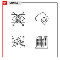 4 General Icons for website design print and mobile apps 4 Outline Symbols Signs Isolated on White Background 4 Icon Pack Creative Black Icon vector background