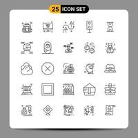 Line Pack of 25 Universal Symbols of glass speaker curves products devices Editable Vector Design Elements