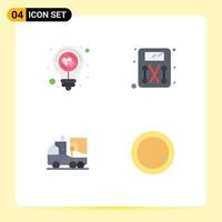 4 Creative Icons Modern Signs and Symbols of bulb biology idea scale leaf Editable Vector Design Elements