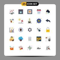 conjunto de 25 iconos de interfaz de usuario modernos símbolos signos para venta descuento descargar comprar cine elementos de diseño vectorial editables vector