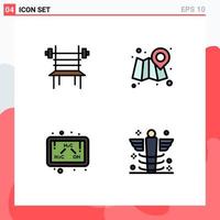 4 Creative Icons Modern Signs and Symbols of balance ethanol gym location study Editable Vector Design Elements