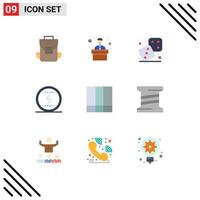 Pack of 9 Modern Flat Colors Signs and Symbols for Web Print Media such as grid layout social dices seo messenger Editable Vector Design Elements