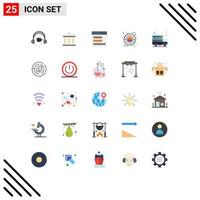 Universal Icon Symbols Group of 25 Modern Flat Colors of transfer internet contact product deployment Editable Vector Design Elements