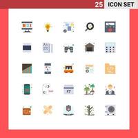 25 User Interface Flat Color Pack of modern Signs and Symbols of meter egg business pan camping Editable Vector Design Elements