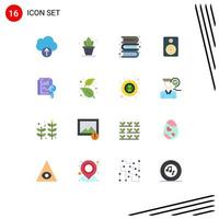 Pack of 16 Modern Flat Colors Signs and Symbols for Web Print Media such as computing static knowledge file music Editable Pack of Creative Vector Design Elements