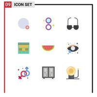 9 iconos creativos signos y símbolos modernos de melón gafas en línea página web elementos de diseño vectorial editables vector