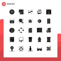 25 iconos creativos signos y símbolos modernos de flechas de protección de código cumplimiento manual elementos de diseño vectorial editables vector