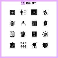 16 Solid Glyph concept for Websites Mobile and Apps beer easter user holiday egg Editable Vector Design Elements