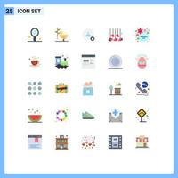 conjunto de 25 iconos de interfaz de usuario modernos símbolos signos para flor boda etiqueta hash amor decoración elementos de diseño vectorial editables vector