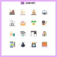 16 iconos creativos signos y símbolos modernos de palabras clave cosas de velas wifi paquete editable de elementos de diseño de vectores creativos en Internet