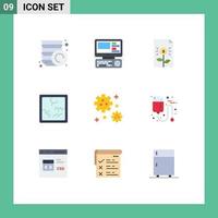 Set of 9 Modern UI Icons Symbols Signs for space astronaut business mirror broken Editable Vector Design Elements