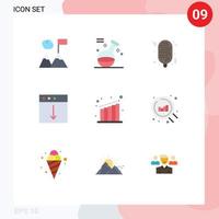 Universal Icon Symbols Group of 9 Modern Flat Colors of web growth food business export Editable Vector Design Elements