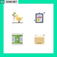 Set of 4 Vector Flat Icons on Grid for agreement football harmony report playground Editable Vector Design Elements