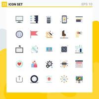 Set of 25 Vector Flat Colors on Grid for cargo smartphone card printing payment Editable Vector Design Elements