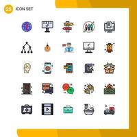 Set of 25 Modern UI Icons Symbols Signs for confidential transfer index infection engagement Editable Vector Design Elements