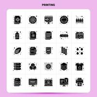 sólido 25 conjunto de iconos de impresión diseño de estilo de glifo vectorial conjunto de iconos negros diseño de ideas de negocios web y móvil ilustración vectorial vector