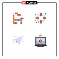 4 Thematic Vector Flat Icons and Editable Symbols of tetris send help message computing Editable Vector Design Elements