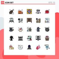 Filled line Flat Color Pack of 25 Universal Symbols of result sort purchase funnel shadow Editable Vector Design Elements