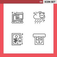 4 iconos creativos signos y símbolos modernos de programación de licencia api contaminación atm elementos de diseño vectorial editables vector