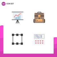 Pack of 4 creative Flat Icons of lecture points presentation office gift Editable Vector Design Elements