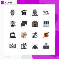 16 Creative Icons Modern Signs and Symbols of battery market comb forecast analytics Editable Creative Vector Design Elements