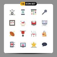 Pictogram Set of 16 Simple Flat Colors of cradle mark communication marker map Editable Pack of Creative Vector Design Elements