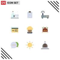 Modern Set of 9 Flat Colors and symbols such as object controller economics setting signal Editable Vector Design Elements