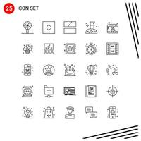 Set of 25 Modern UI Icons Symbols Signs for egg date frame calendar slow Editable Vector Design Elements